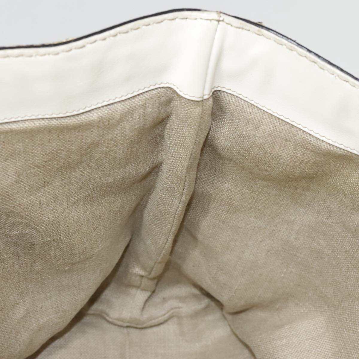 GUCCI GG Crystal Tote Bag Coated Canvas Beige White Silver 207292 Auth 92409