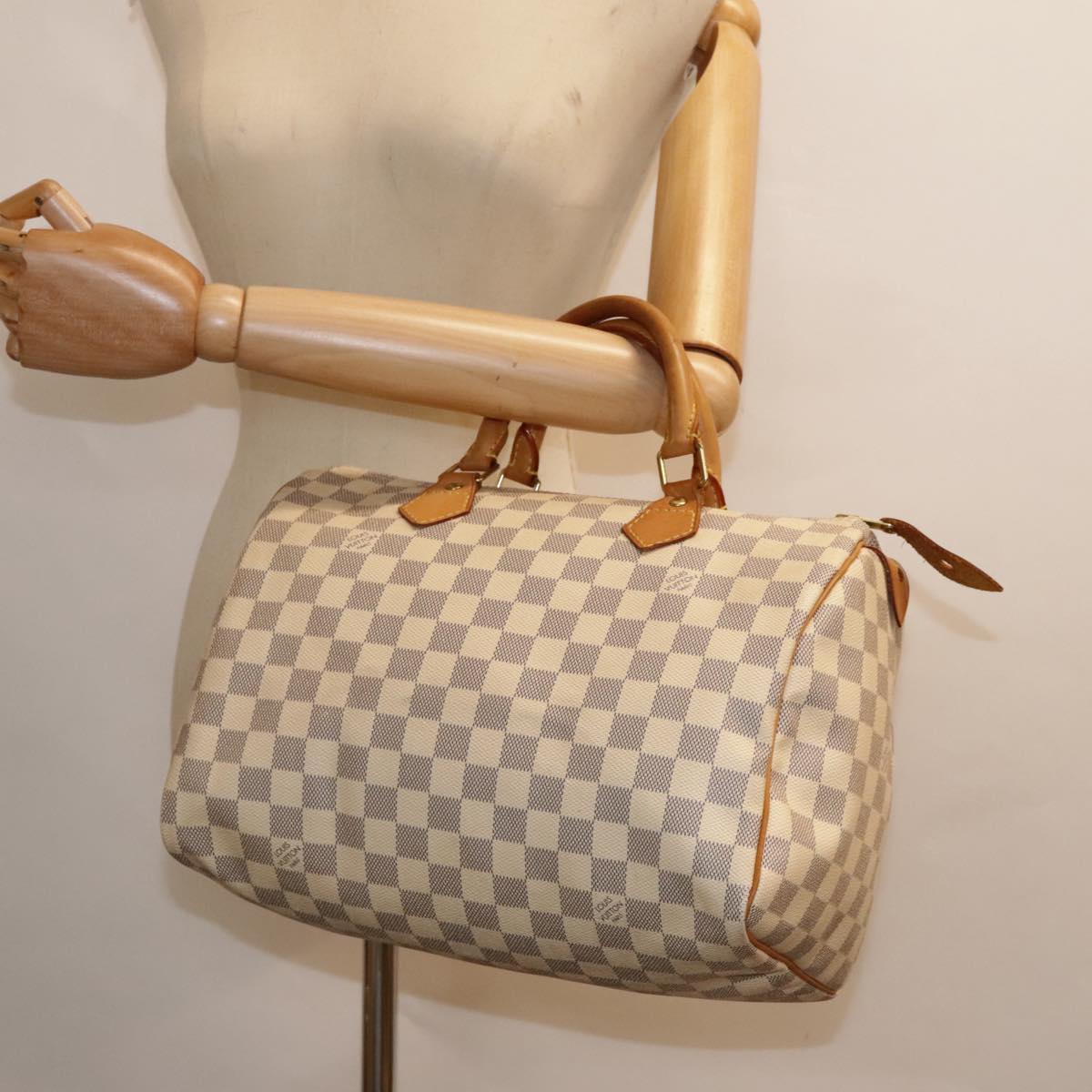 LOUIS VUITTON Damier Azur Speedy 30 Hand Bag N41533 LV Auth 92440