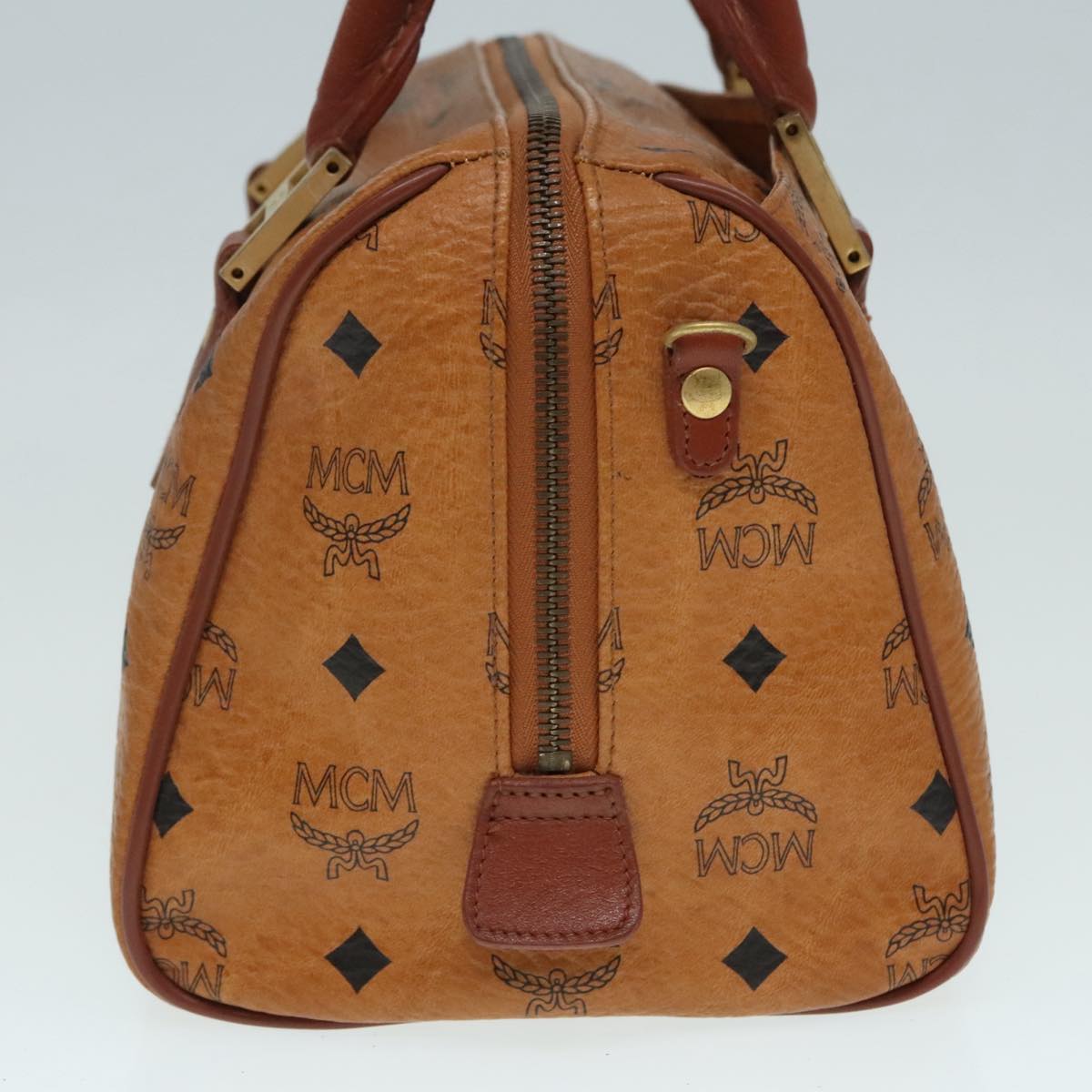 MCM Vicetos Logogram Hand Bag PVC Leather 2way Brown Auth 92496