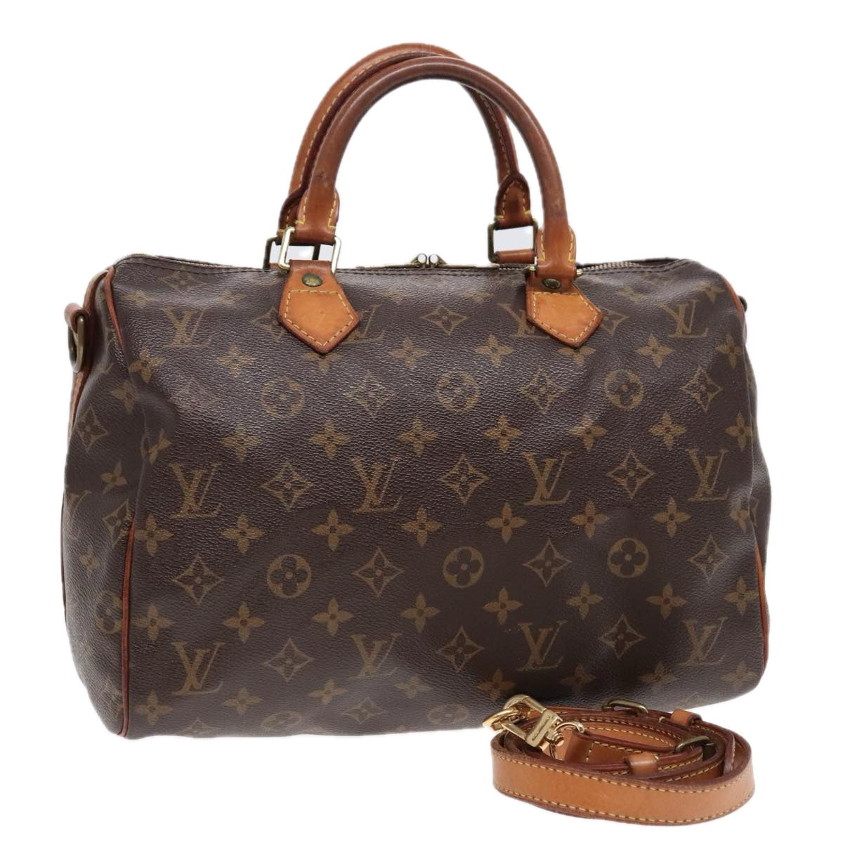 LOUIS VUITTON Monogram Speedy Bandouliere 30 Hand Bag M40391 LV Auth 92522