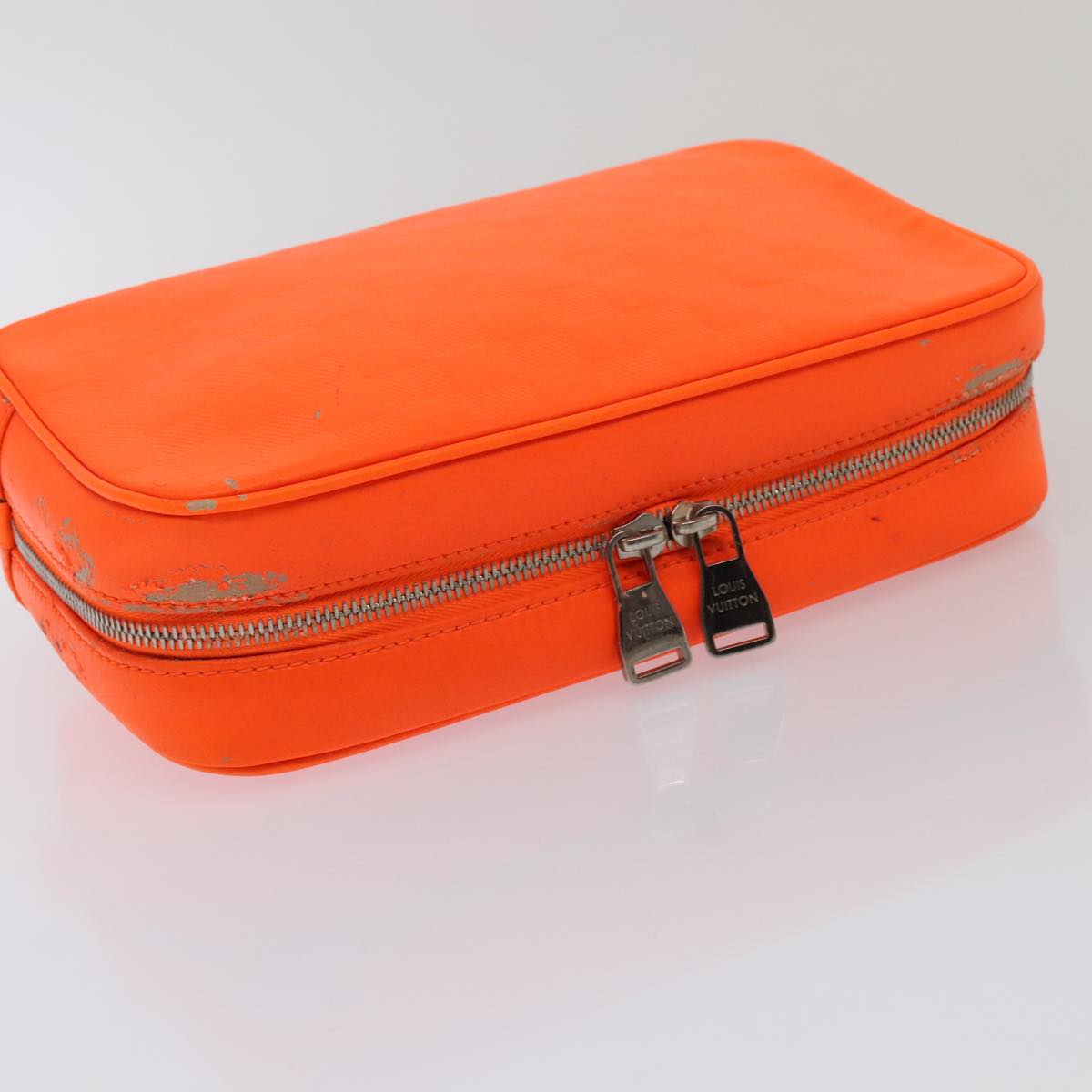 LOUIS VUITTON Damier Infini Trousse Toilette Bag Orange N23348 LV Auth 92529