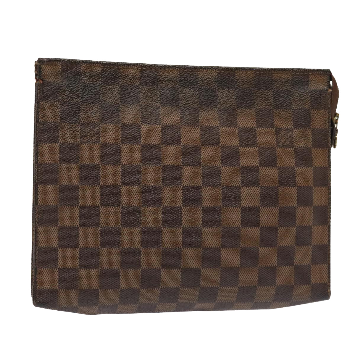 LOUIS VUITTON Damier Ebene Poche Toilette 26 Pouch N47543 LV Auth 92552