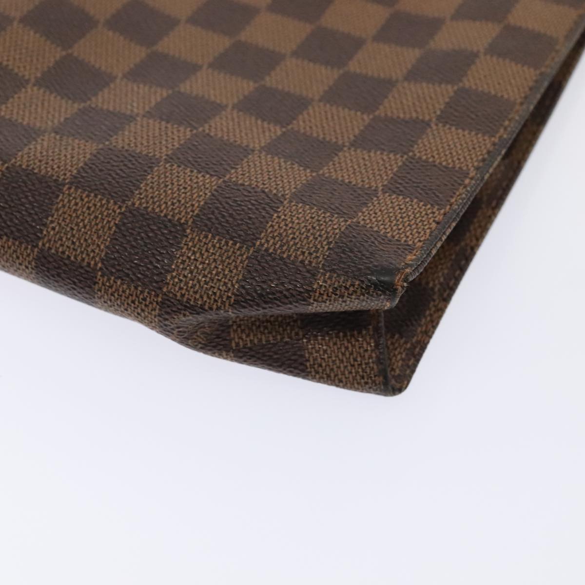 LOUIS VUITTON Damier Ebene Poche Toilette 26 Pouch N47543 LV Auth 92552