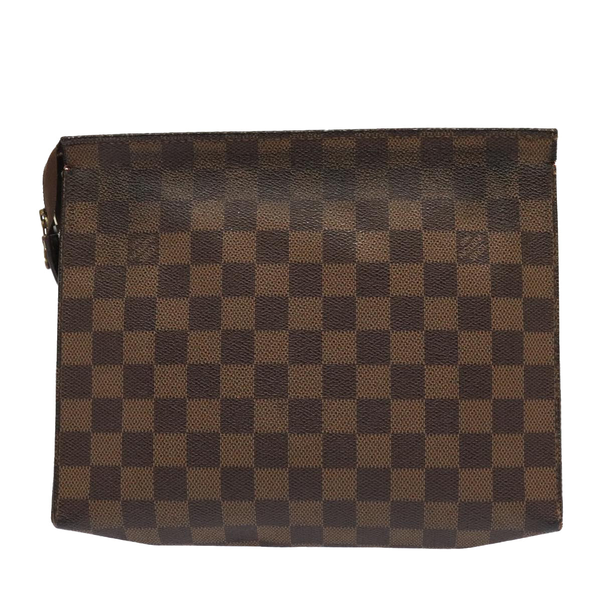 LOUIS VUITTON Damier Ebene Poche Toilette 26 Pouch N47543 LV Auth 92552