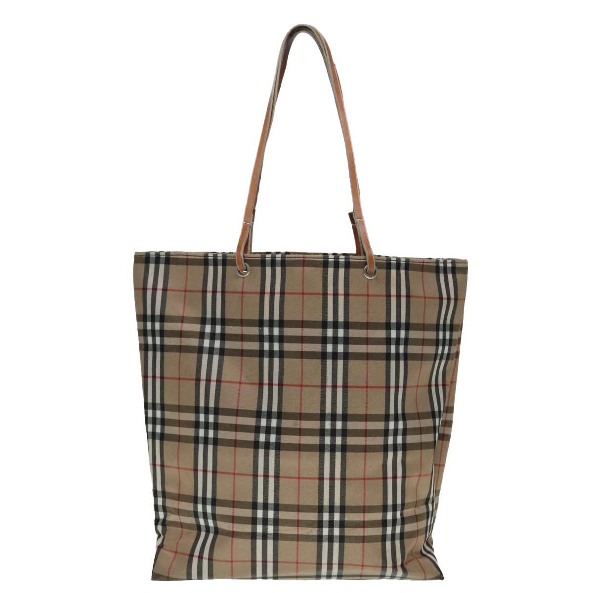 BURBERRY Nova Check Hand Bag Nylon Beige Auth 92562