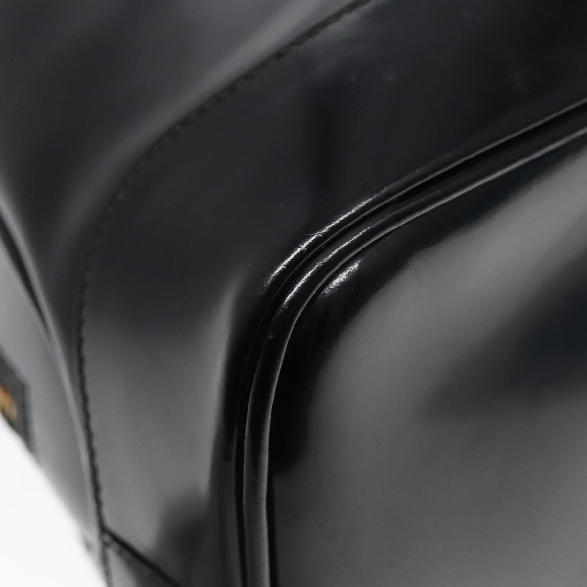 GUCCI Shoulder Bag Patent leather Black Gold 001 2214 1649 Auth 92605