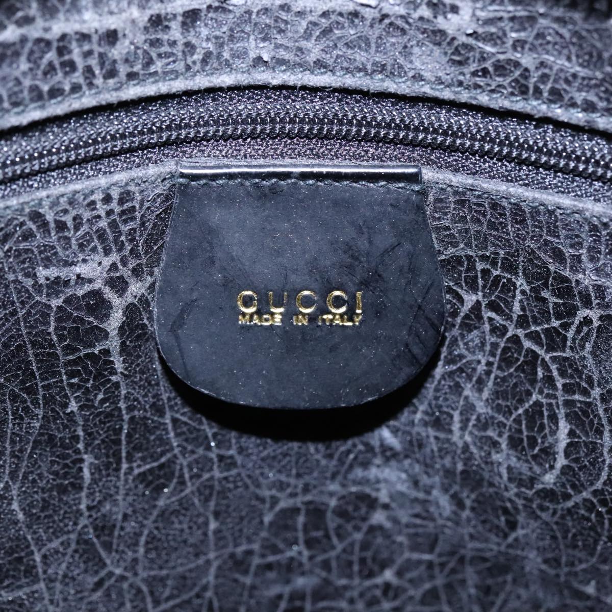 GUCCI Shoulder Bag Patent leather Black Gold 001 2214 1649 Auth 92605