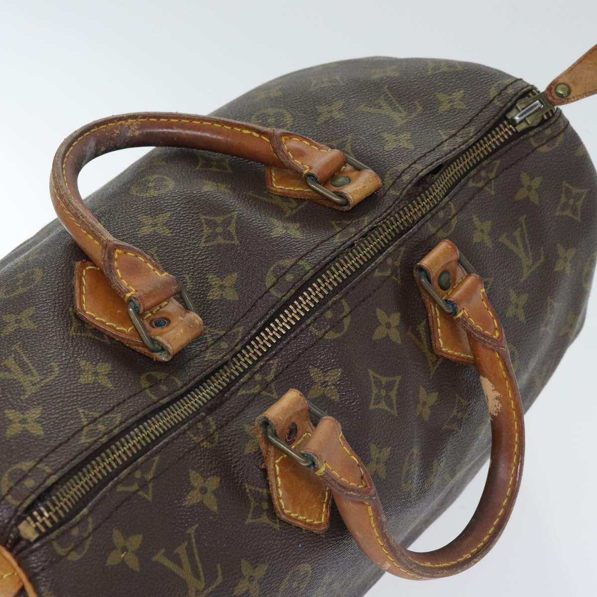 LOUIS VUITTON Monogram Speedy 35 Hand Bag M41524 LV Auth 92626