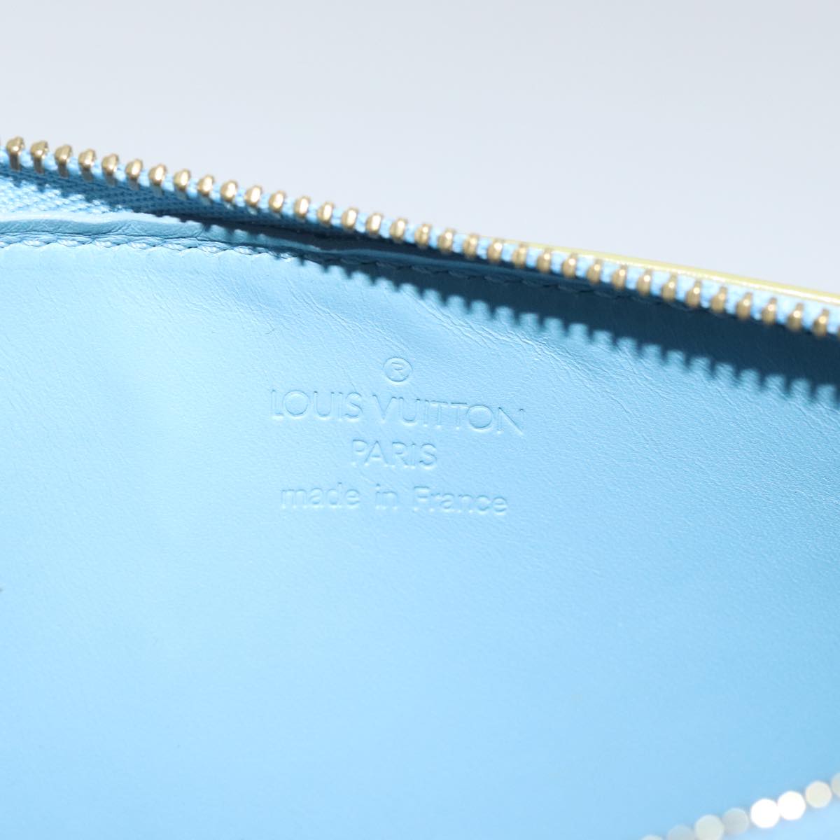 LOUIS VUITTON Monogram Vernis Lexington Pouch Baby Blue M91011 LV Auth 92709