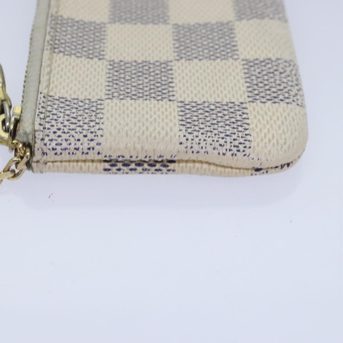 LOUIS VUITTON Damier Azur Pochette Cles Coin Purse N62659 LV Auth 92712