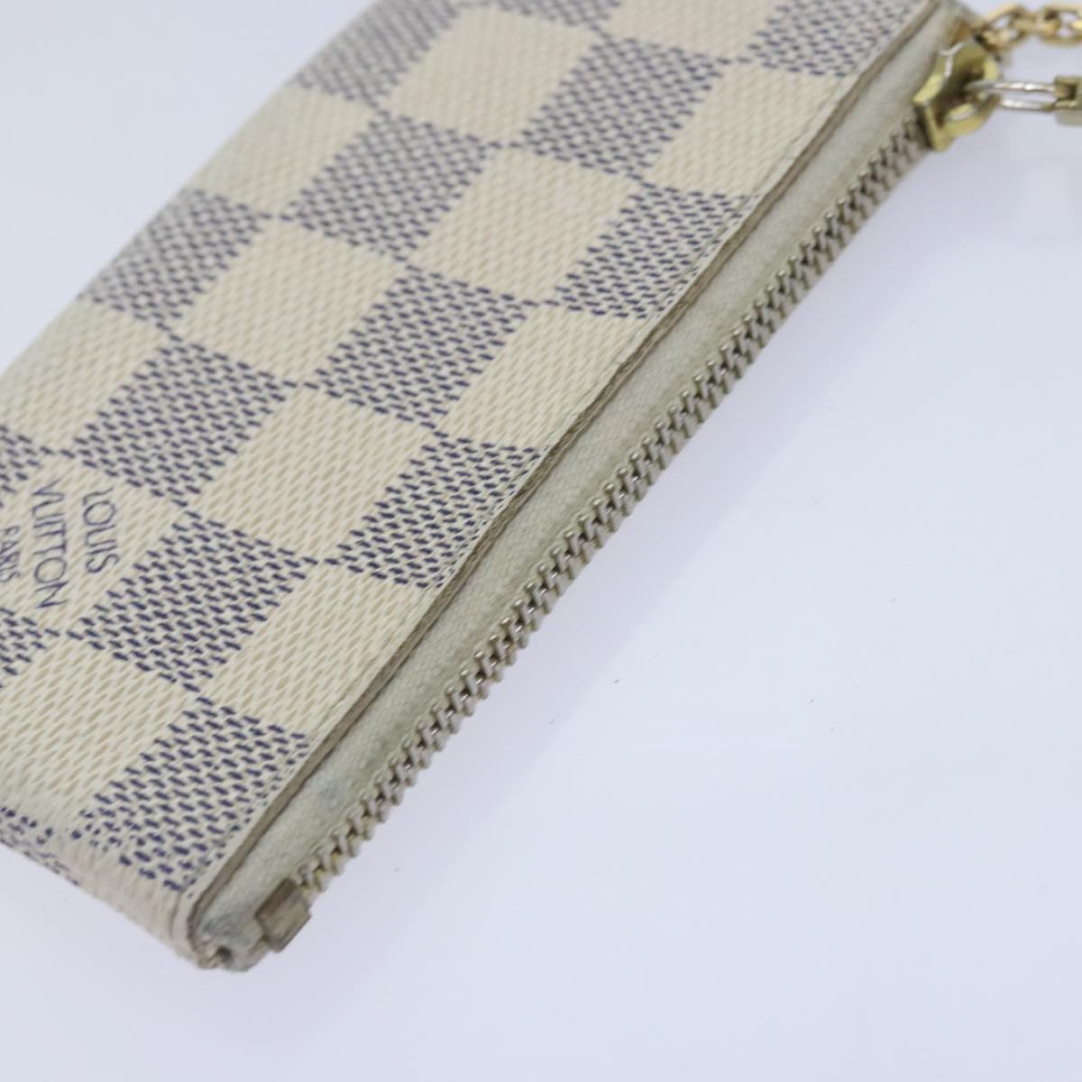 LOUIS VUITTON Damier Azur Pochette Cles Coin Purse N62659 LV Auth 92712