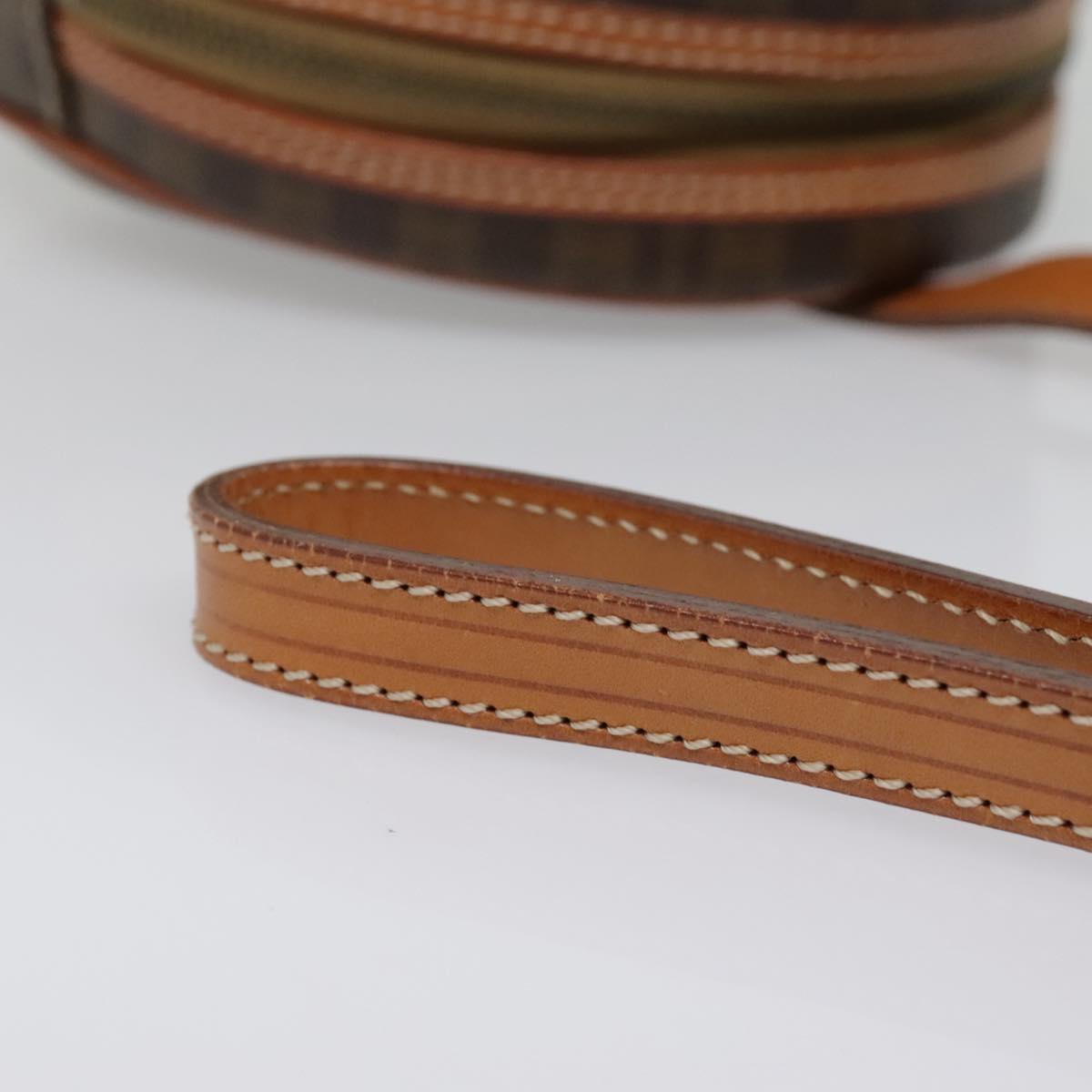 CELINE Macadam Canvas Shoulder Bag PVC Leather Brown Gold Auth 92725V