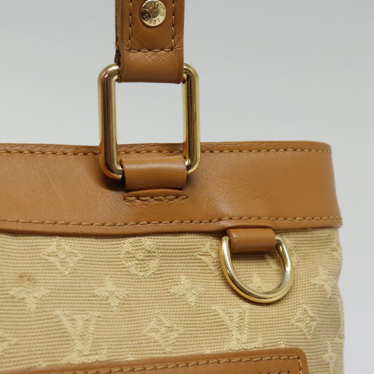 LOUIS VUITTON Monogram Mini Lucille PM Hand Bag Beige M92684 LV Auth 92819