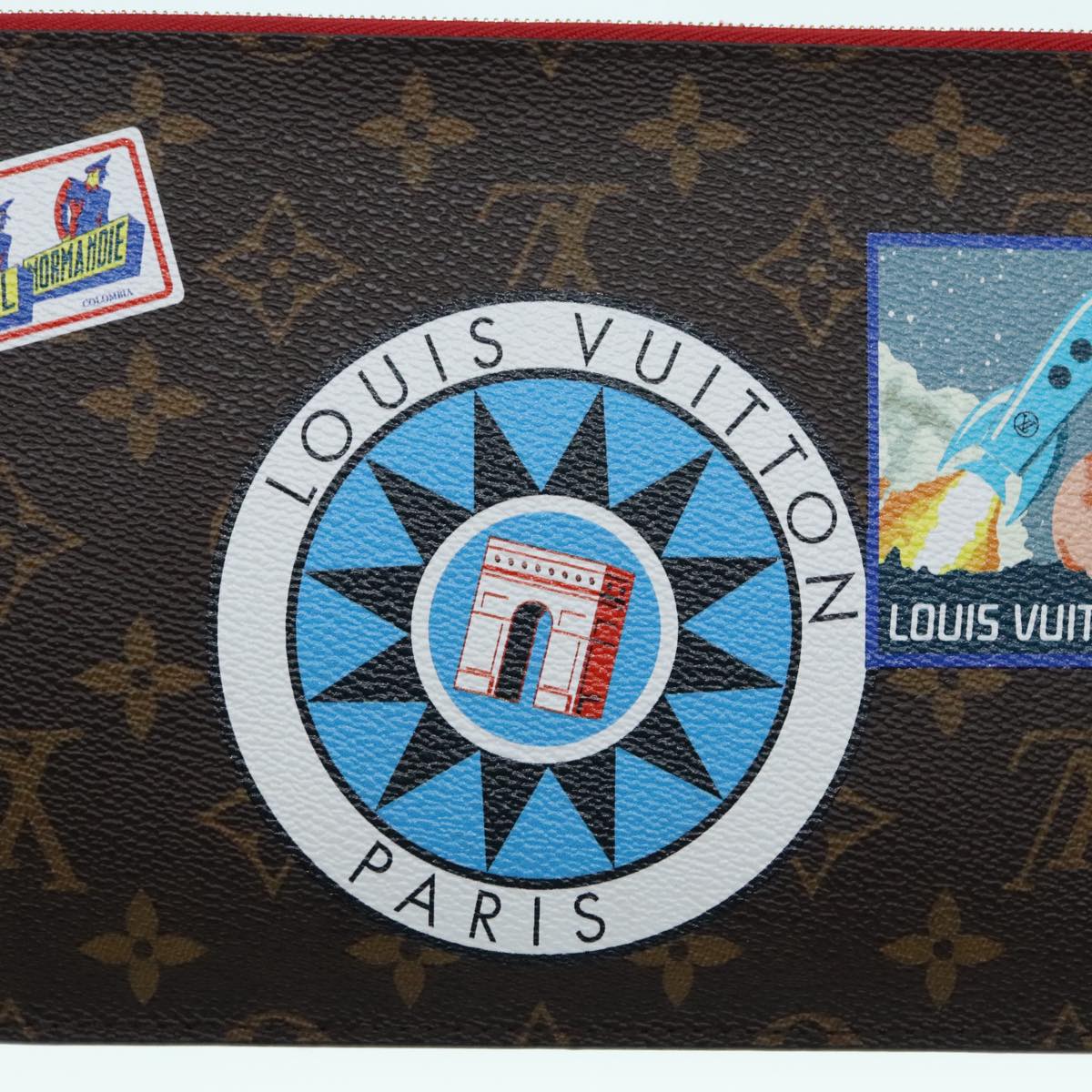 LOUIS VUITTON Monogram World Tour Neverfull MM Pouch M42844 LV Auth 92896