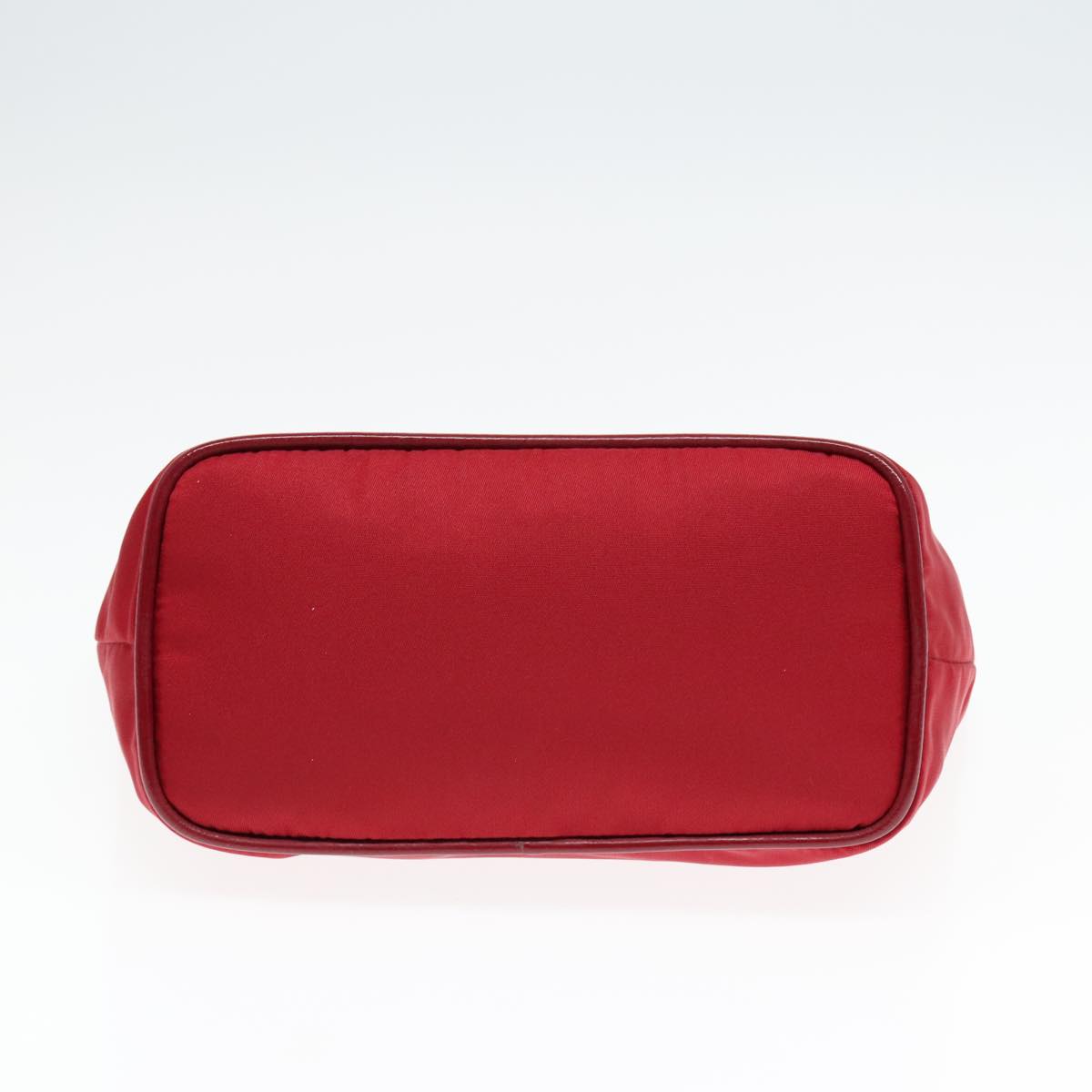 PRADA Accessory Pouch Nylon Red Silver Auth 92906