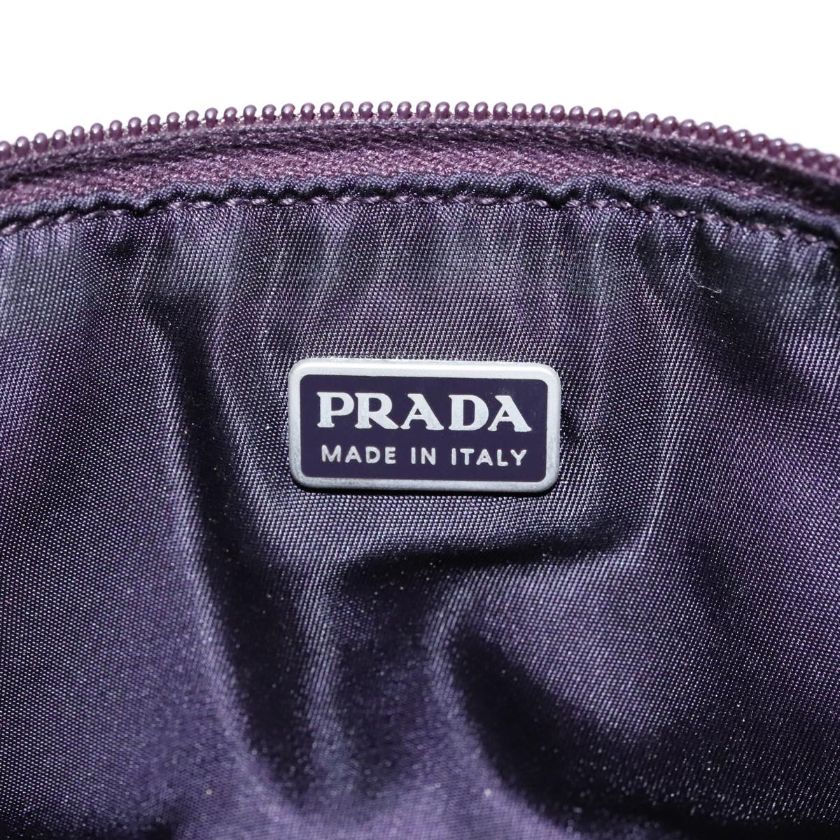 PRADA Accessory Pouch Nylon Purple Silver Auth 92907