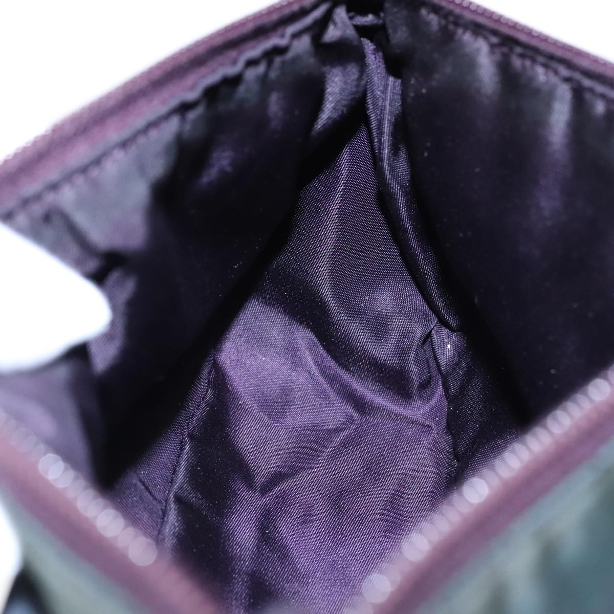 PRADA Accessory Pouch Nylon Purple Silver Auth 92907