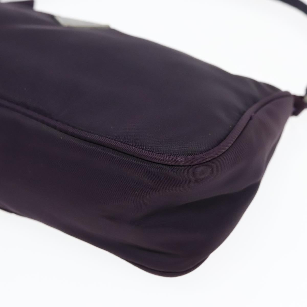 PRADA Accessory Pouch Nylon Purple Silver Auth 92908