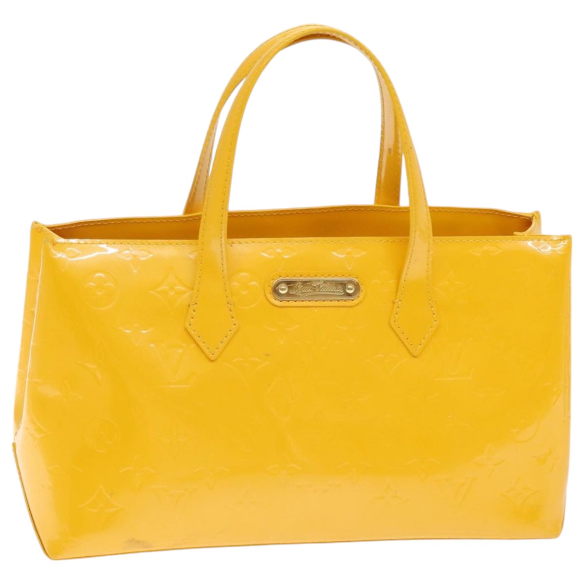 LOUIS VUITTON Monogram Vernis Wilshire PM Bag Jaune Passion M91725 LV Auth 92919