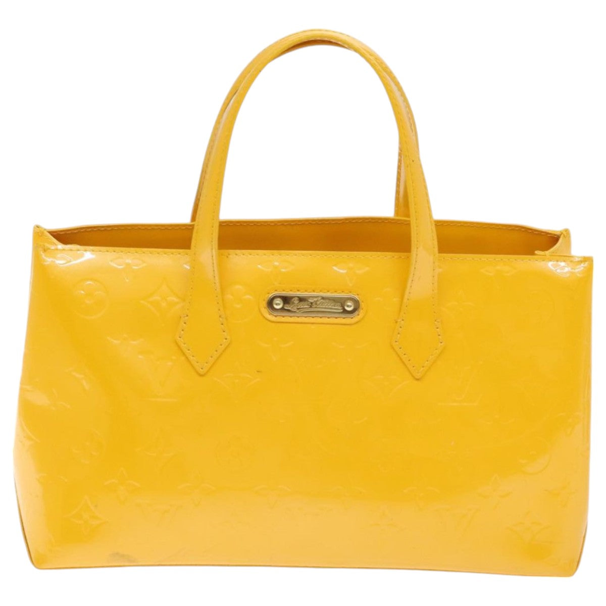 LOUIS VUITTON Monogram Vernis Wilshire PM Bag Jaune Passion M91725 LV Auth 92919