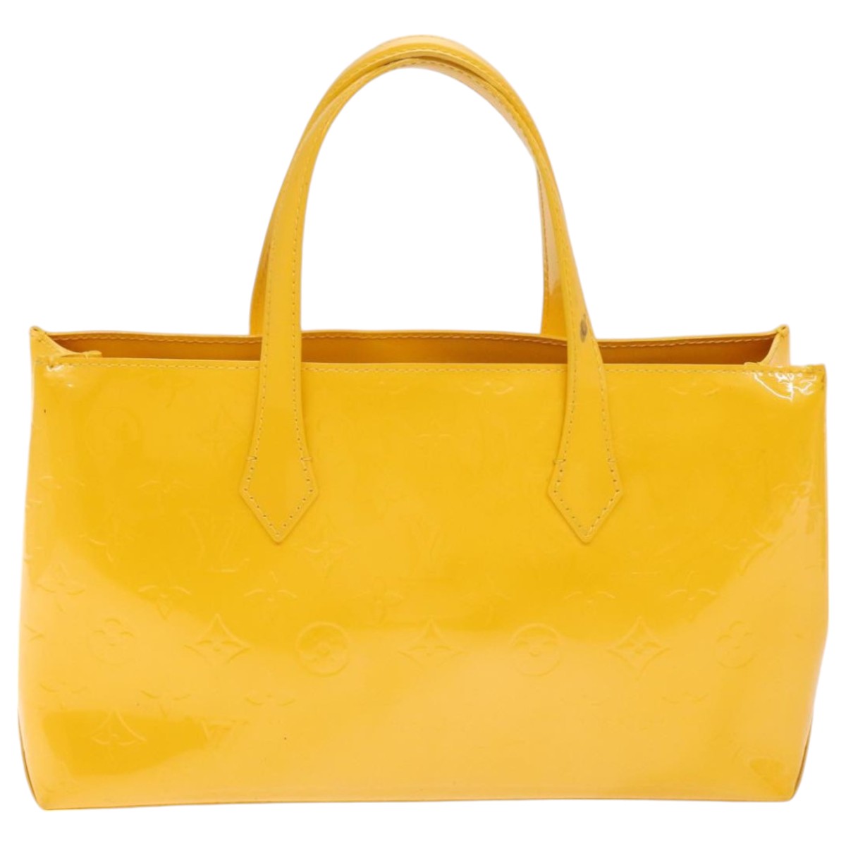 LOUIS VUITTON Monogram Vernis Wilshire PM Bag Jaune Passion M91725 LV Auth 92919