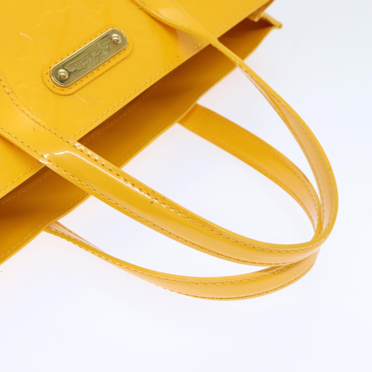 LOUIS VUITTON Monogram Vernis Wilshire PM Bag Jaune Passion M91725 LV Auth 92919