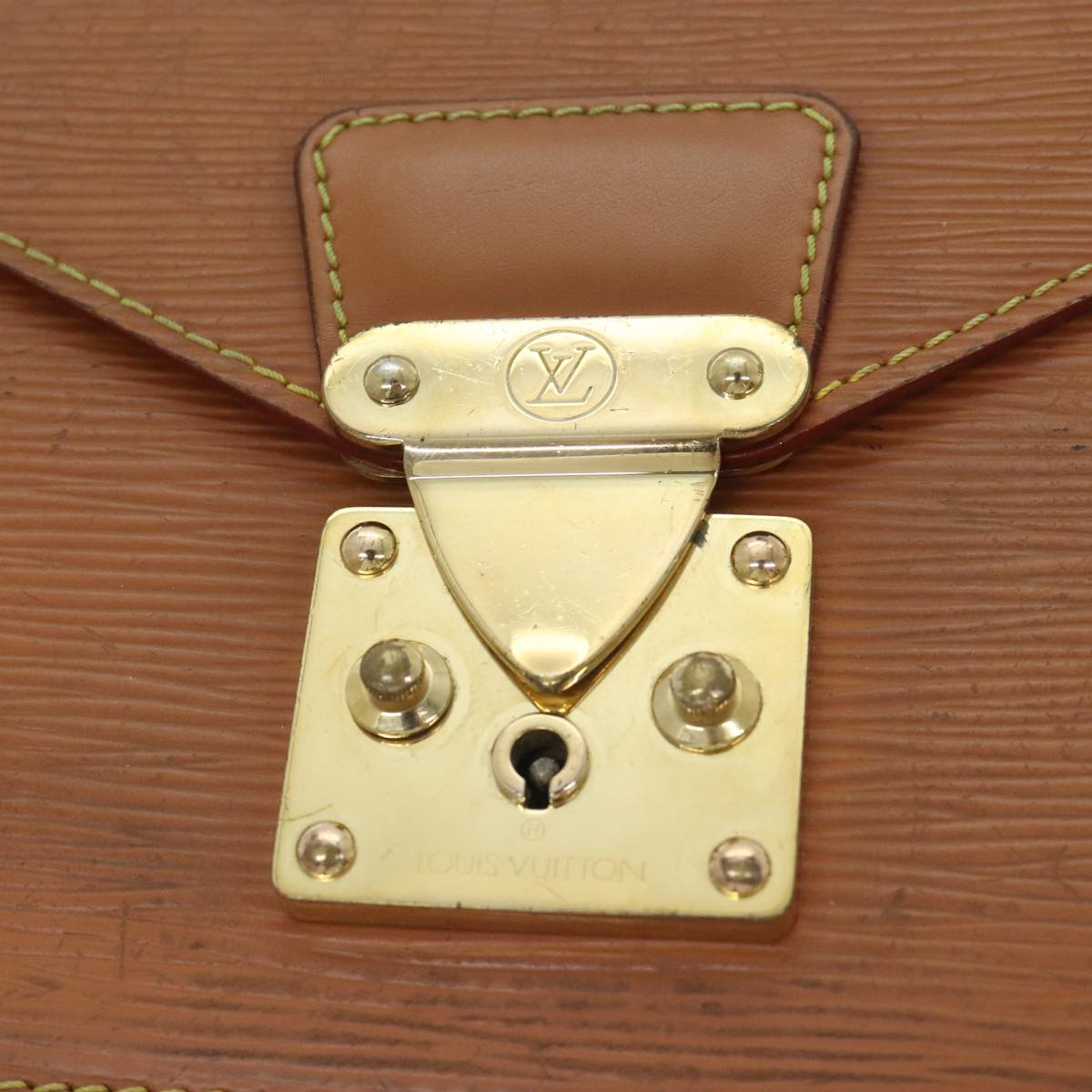 LOUIS VUITTON Epi Serie Dragonne Hand Bag Zipangu Gold M52618 LV Auth 92920