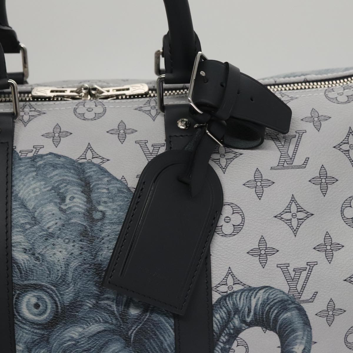 LOUIS VUITTON Monogram Savanna Keepall Bandouliere 45 Bag M54130 LV Auth 92978S