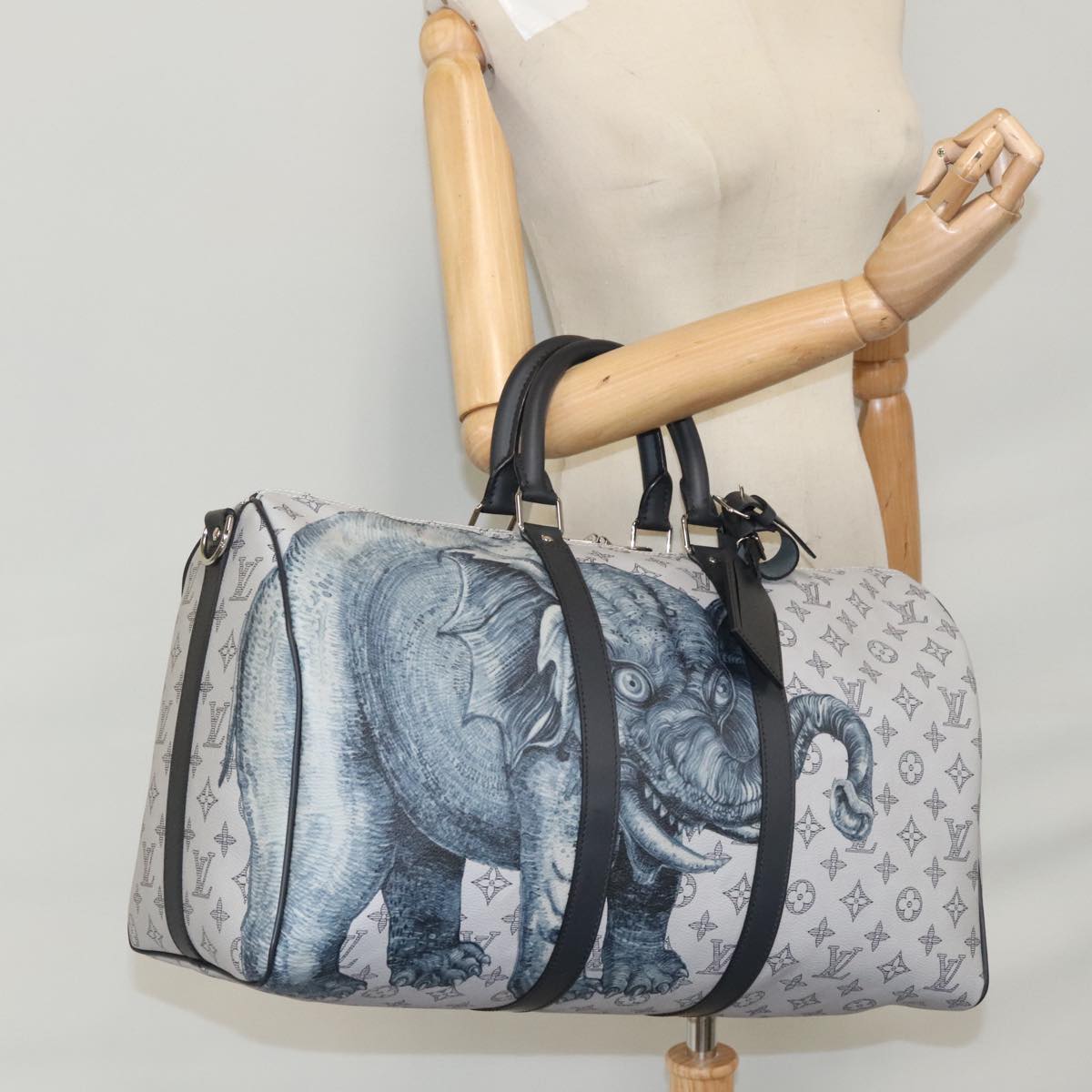 LOUIS VUITTON Monogram Savanna Keepall Bandouliere 45 Bag M54130 LV Auth 92978S