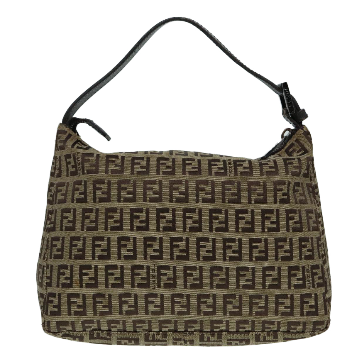 FENDI Zucchino Canvas Hand Bag Beige Brown Auth 92979