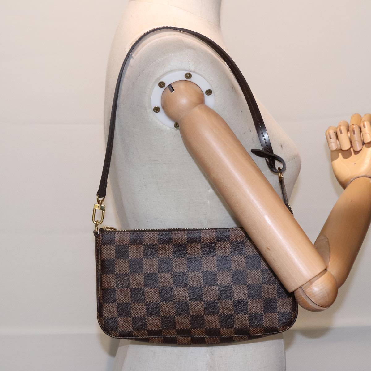 LOUIS VUITTON Damier Ebene Pochette Accessoires Pouch N41206 LV Auth 92985A