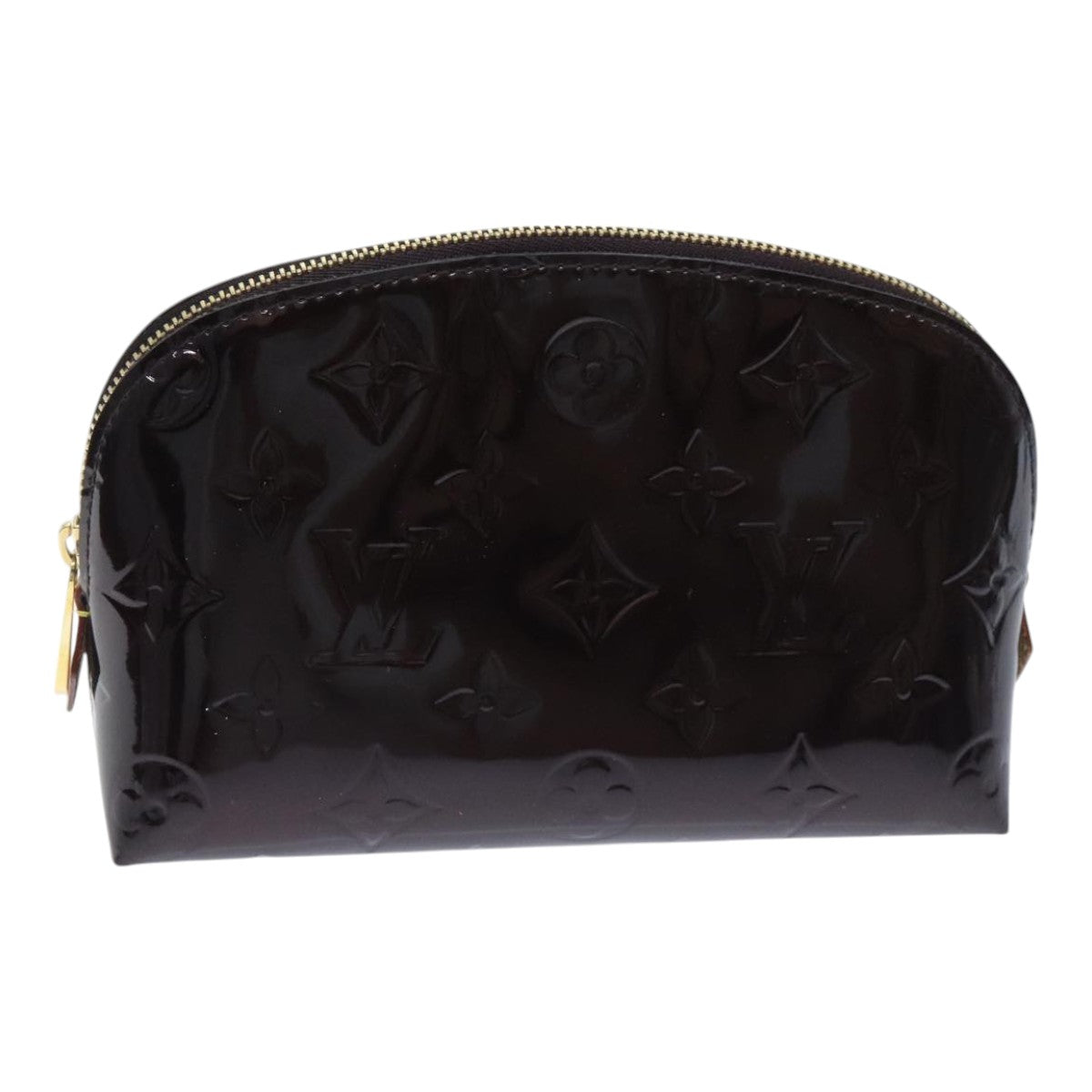 LOUIS VUITTON Monogram Vernis Pochette Cosmetic Pouch Amarante M91495 Auth 92986