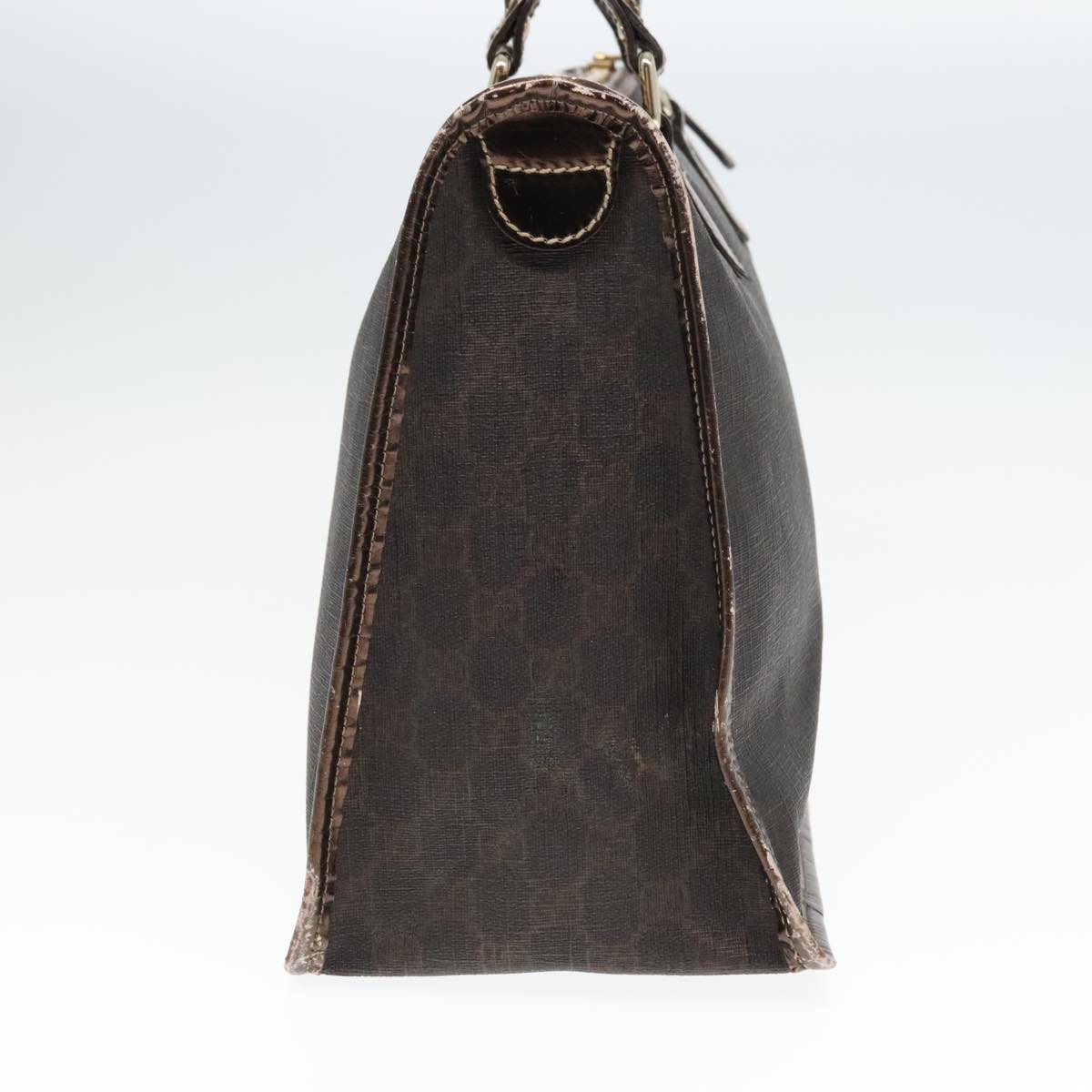 GUCCI GG Canvas Hand Bag Brown Gold 190259 Auth 92995