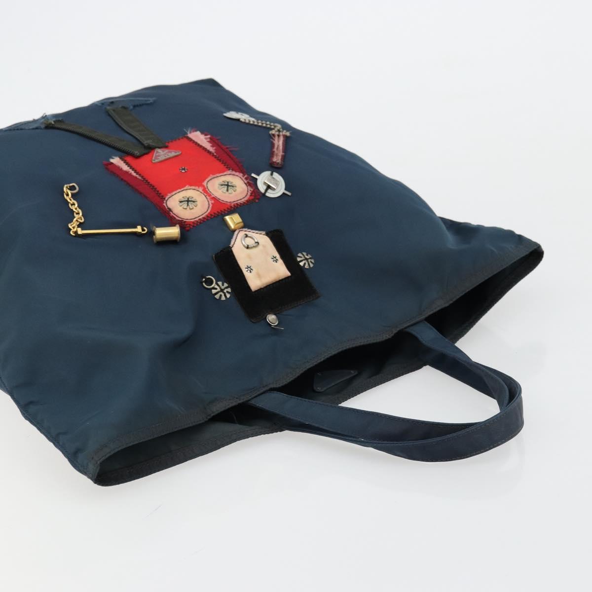 PRADA Robot Tote Bag Nylon Navy Auth 93015