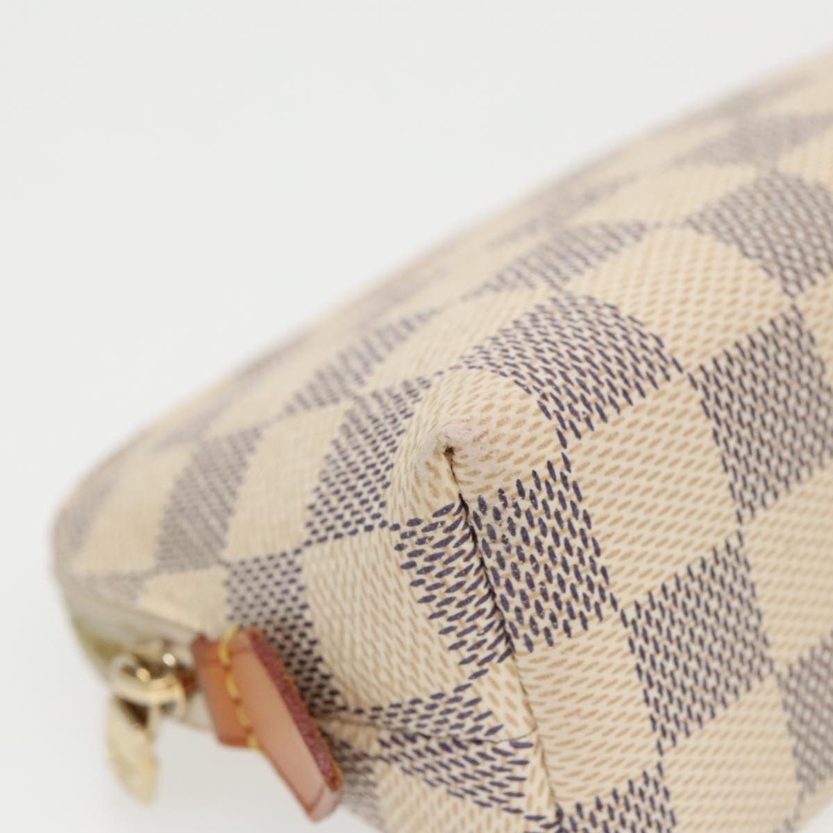 LOUIS VUITTON Damier Azur Pochette Cosmetic PM Pouch N60024 LV Auth 93061