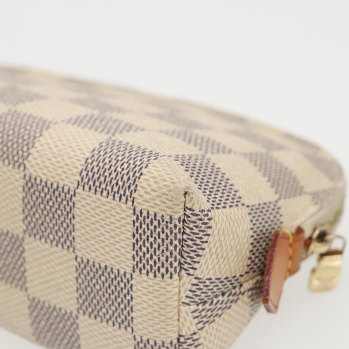 LOUIS VUITTON Damier Azur Pochette Cosmetic PM Pouch N60024 LV Auth 93061