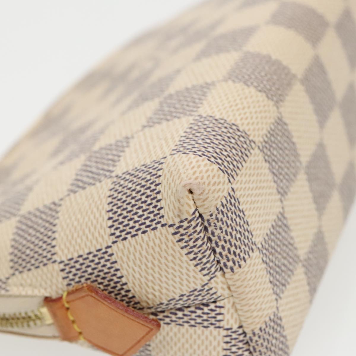 LOUIS VUITTON Damier Azur Pochette Cosmetic PM Pouch N60024 LV Auth 93061