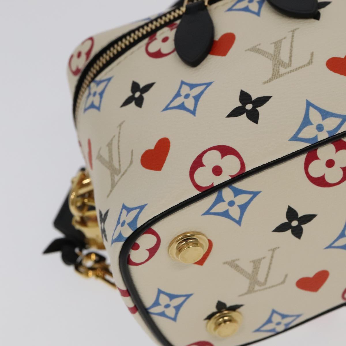 LOUIS VUITTON Monogram Game On Vanity PM Hand Bag White M57458 LV Auth 93070SM
