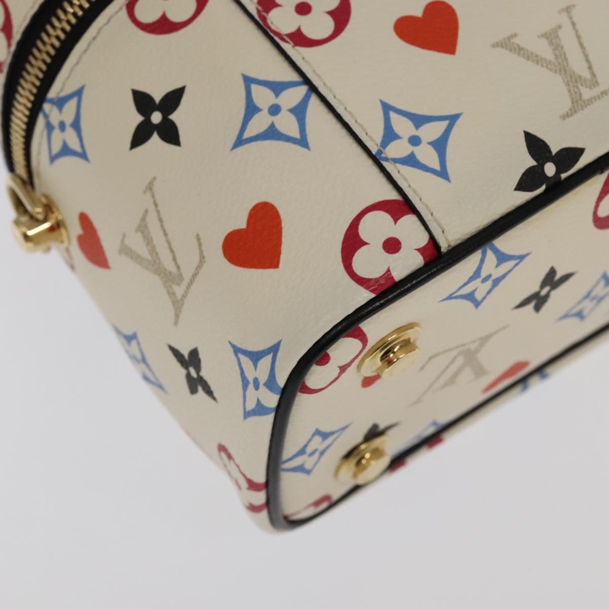 LOUIS VUITTON Monogram Game On Vanity PM Hand Bag White M57458 LV Auth 93070SM