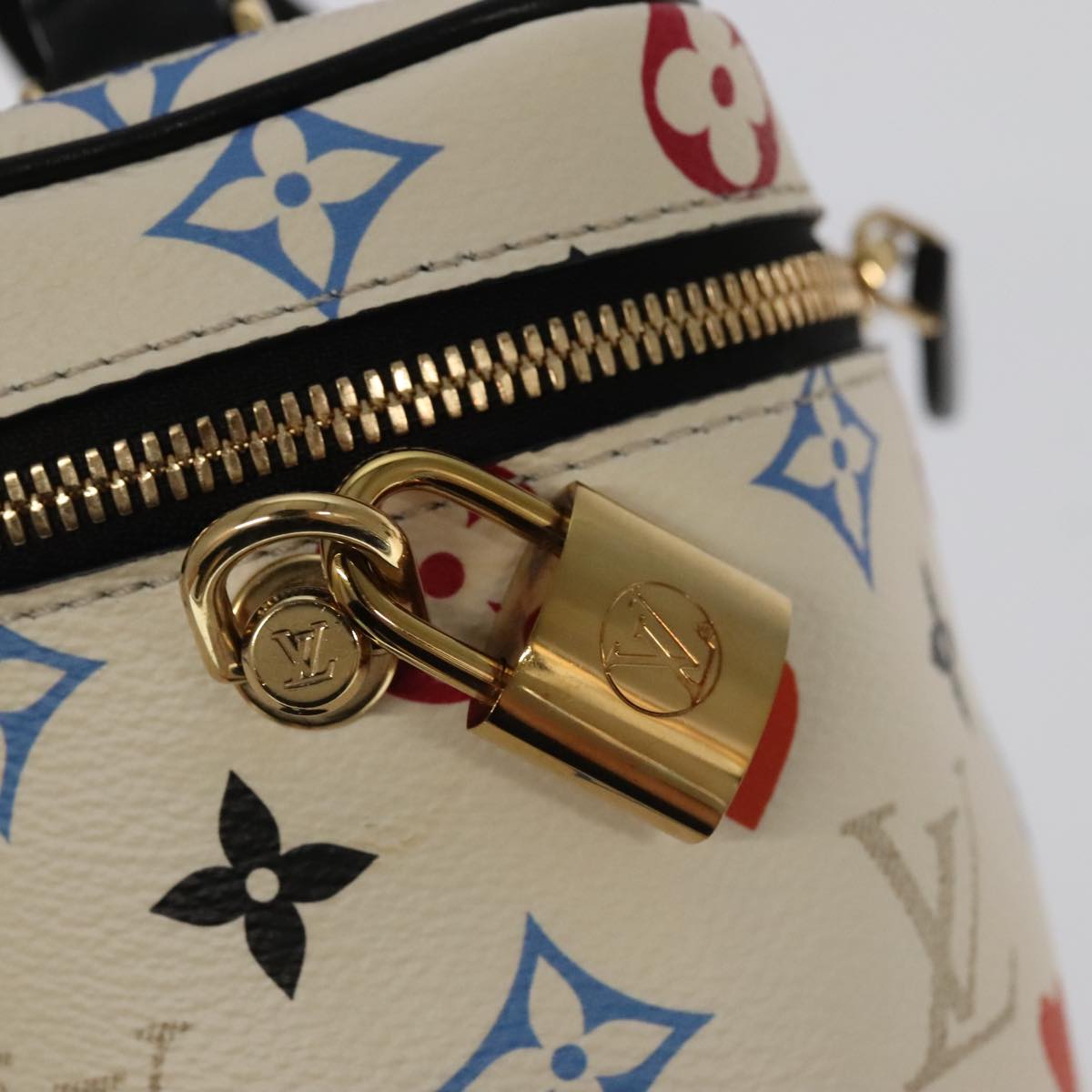 LOUIS VUITTON Monogram Game On Vanity PM Hand Bag White M57458 LV Auth 93070SM