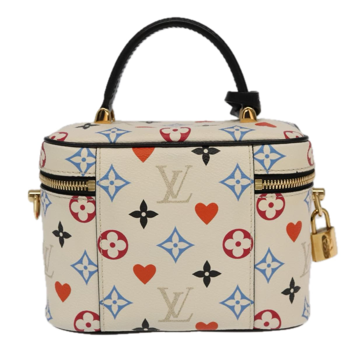 LOUIS VUITTON Monogram Game On Vanity PM Hand Bag White M57458 LV Auth 93070SM