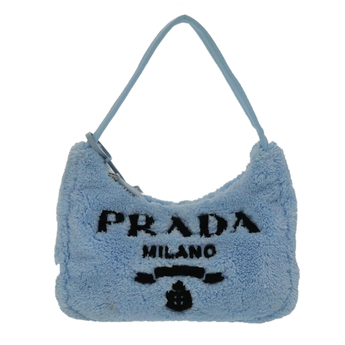 PRADA Mini Hand Bag Pile Blue Auth 93077AM