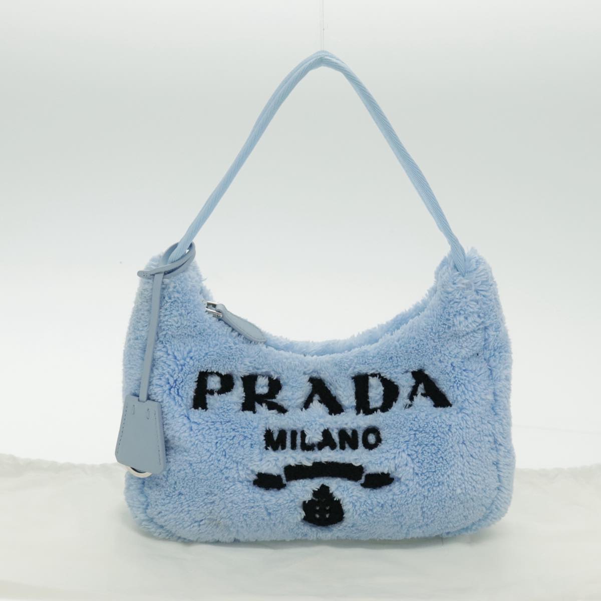 PRADA Mini Hand Bag Pile Blue Auth 93077AM