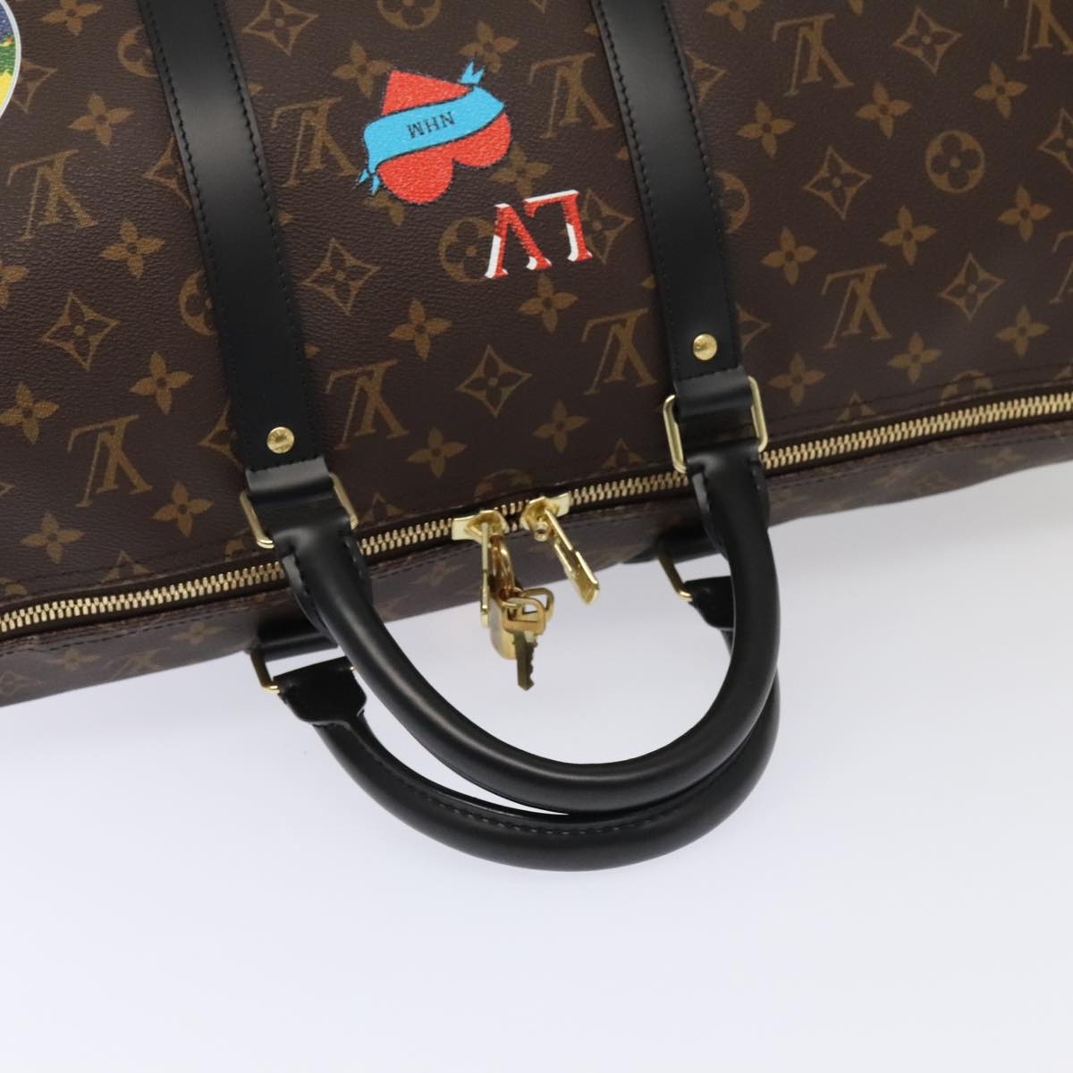 LOUIS VUITTON Monogram My LV Sticker Keepall Bandouliere 50 Bag LV Auth 93086S