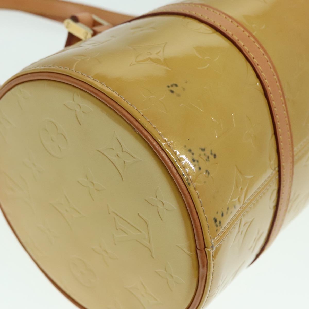 LOUIS VUITTON Monogram Vernis Bedford Hand Bag Beige M91006 LV Auth 93089