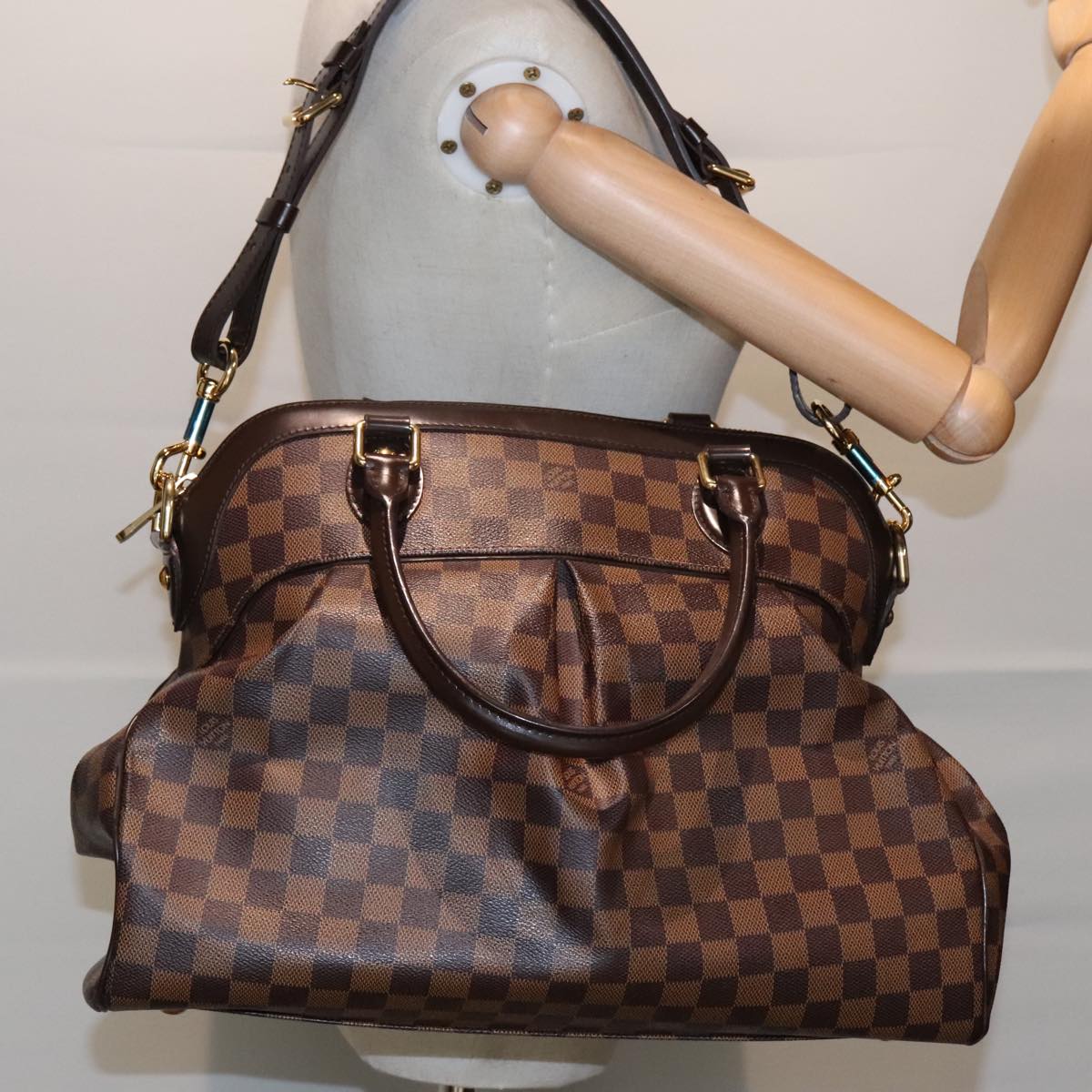 LOUIS VUITTON Damier Ebene Trevi GM Hand Bag 2way N51998 LV Auth 93114A