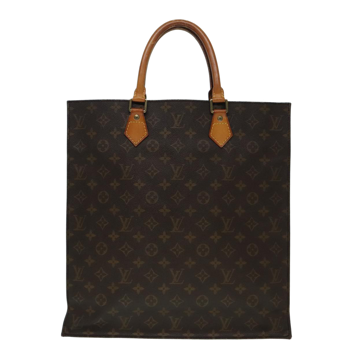 LOUIS VUITTON Monogram Sac Plat Hand Bag M51140 LV Auth 93127