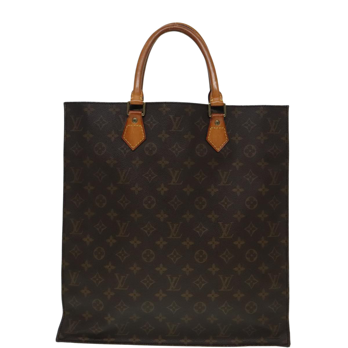 LOUIS VUITTON Monogram Sac Plat Hand Bag M51140 LV Auth 93127