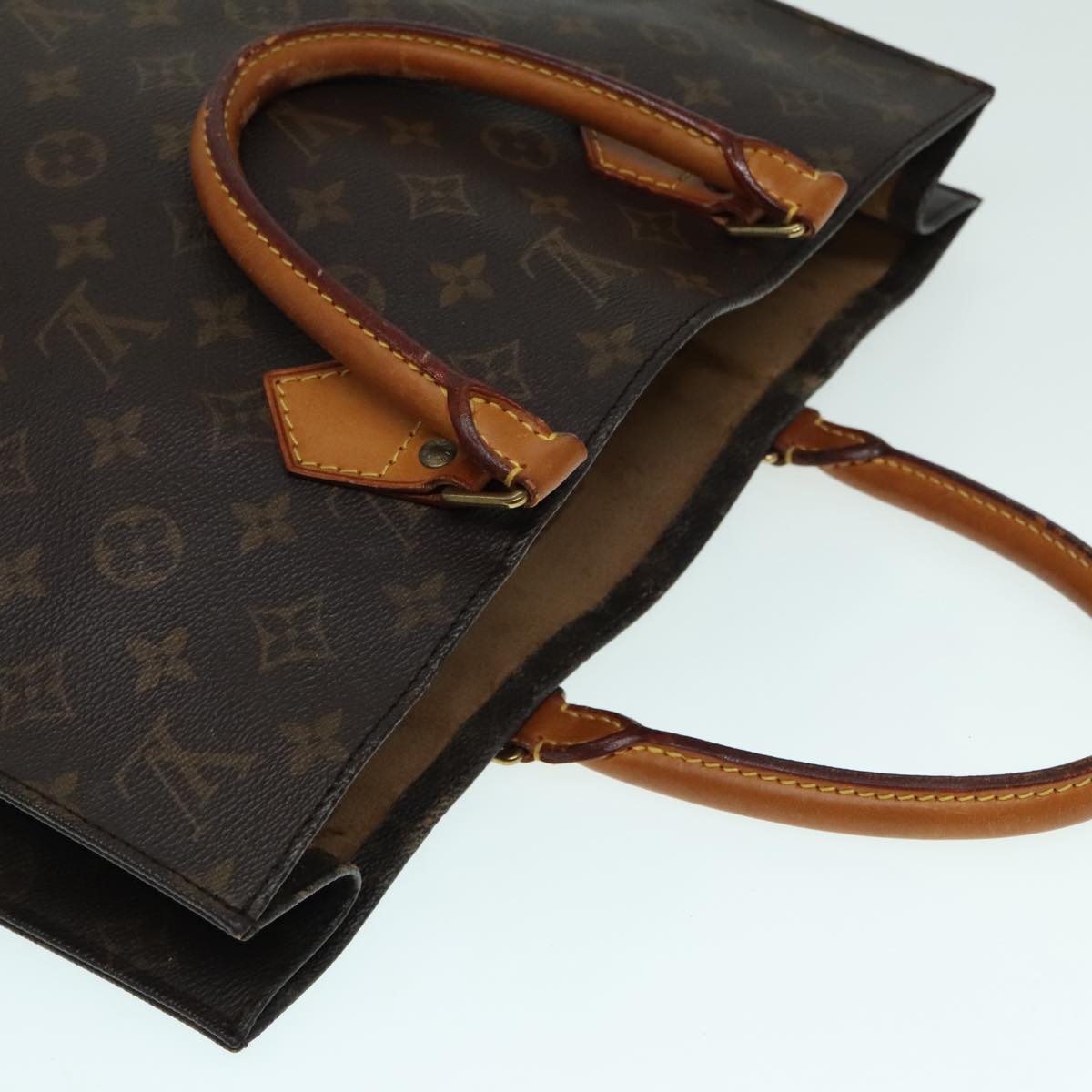 LOUIS VUITTON Monogram Sac Plat Hand Bag M51140 LV Auth 93127