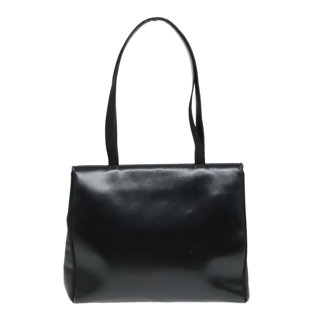 Salvatore Ferragamo Shoulder Bag Leather Black Gold Auth 93193